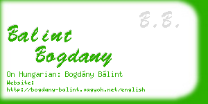 balint bogdany business card
