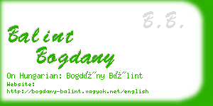 balint bogdany business card